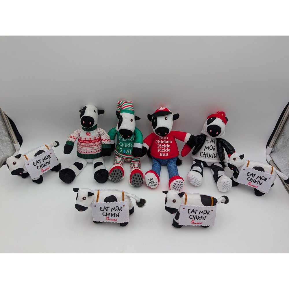 Chick fil A Plush Cow Lot White Black Christmas Holiday Winter Collection